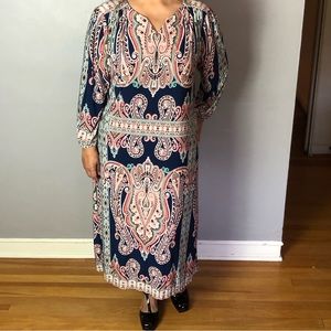 AUW Multicolored Dress Boho Vibe Sz 16